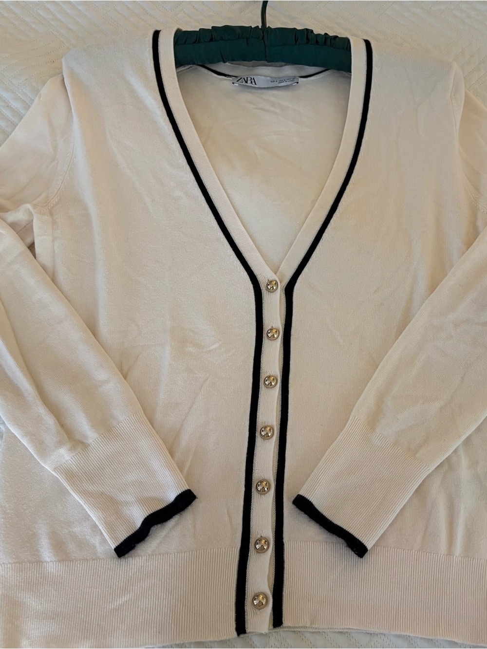 ZARA Women's gold button cardigan or sweater